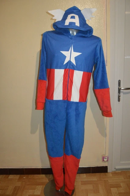 COMBINAISON POLAIRE Pyjama Captain America Marvel Comics Taille S