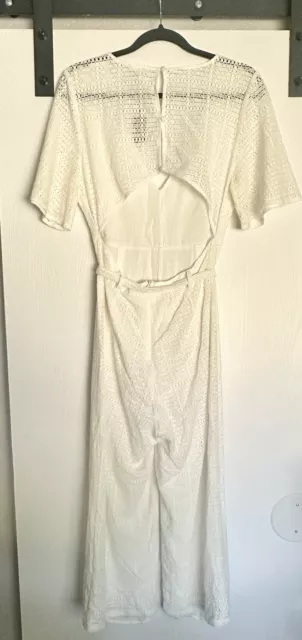 Le Lis White Lace jumpsuit Size L 2