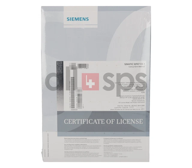 Simatic Sipat Software Concurrent Method V4.1 - 6Dl5422-1Ba14-0Bb5 (Ns)