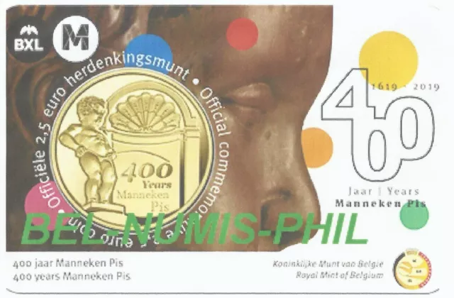 BELGIË II 2019 - 2,50 € - 400 Jaar/400 Ans Manneken Pis - in BU-coincard!