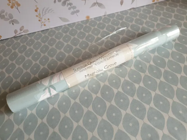 Laura Ashley Wallpaper Magnolia Grove Duck Egg Batch No W098075-A/1 New Unused