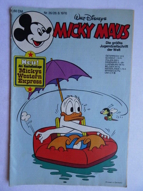 Walt Disneys Comic, Micky Maus Heft Nr. 35 vom 28. 08. 1976