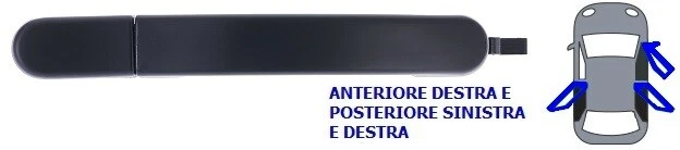 Maniglia Cromata Per Porta Anteriore Destra Alfa Romeo 147 2001-2010 – LHD, Ricambio OE 156073259, Finitura Lucida