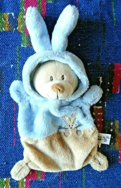 4Pa/ Doudou Plat Zannier Grain De Ble Ours Lapin Bleu Beige Marron Exc Etat