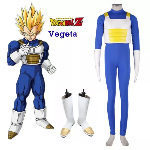 Anime Dragonball Z Vegeta Super Saiyan Men Fighting Uniform Suit Boots Cosplay