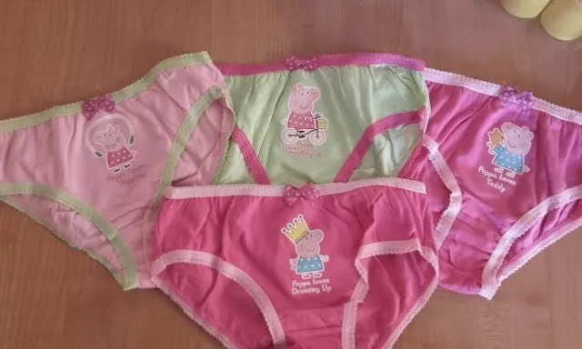 *Atheliercortez* Peppa Pig Slip Mutandina Bambina Puro Cotone Fuxia  Sc-50%