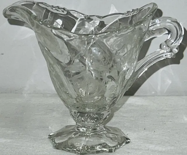 Heisey ORCHID CRYSTAL WAVERLY FOOTED CREAMER