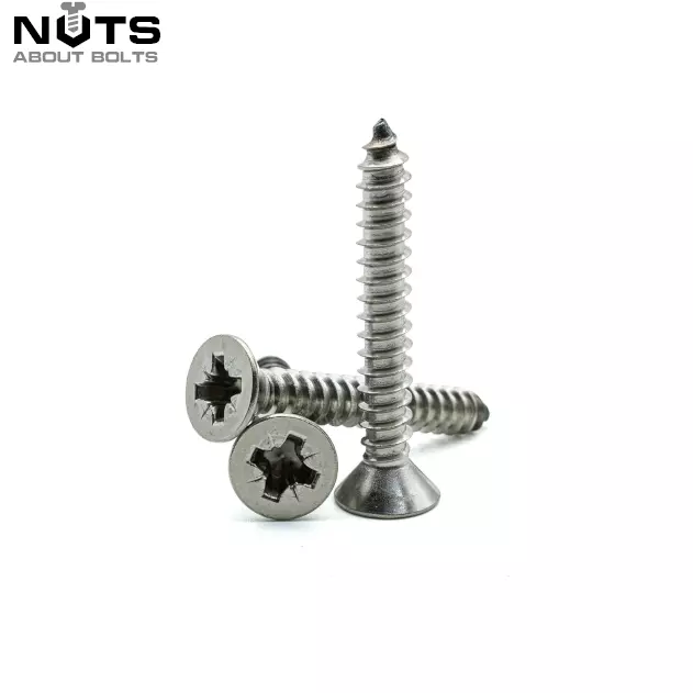 POZI COUNTERSUNK SELF TAPPING SCREWS A2 STAINLESS STEEL TAPPERS No. 4,6,8,10,12 3