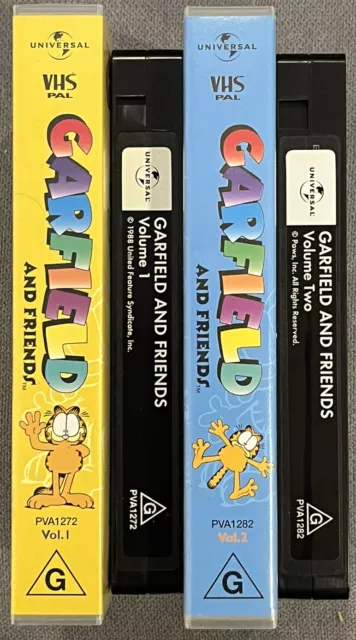 Garfield & Friends Volumes 1 & 2 VHS PAL Video Tapes 2001 Rare Universal 3