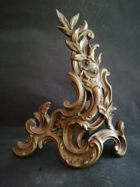 Alter schön geformter Kaminvorsteller Kaminhund Kaminböcke Jugendstil  Bronze?