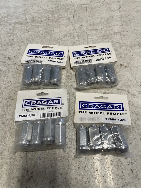 Cragar Wheel Lug Nuts 27807B-4, Conical Seat Right Hand Closed End 12Mm X 1.5”