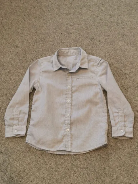 Kids - Boys - Age 5Years -Dunnes Stores-Fine Blue Check Long Sleeved Smart Shirt