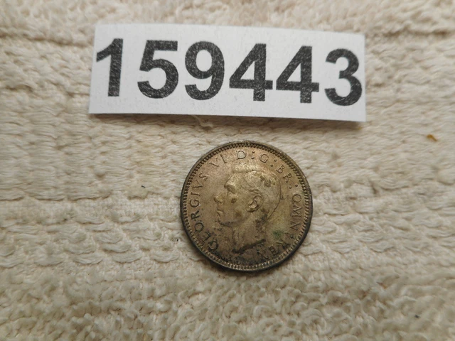 1943 Great Britain Sixpence .5000 Silver Nice Toned High Grade  # 159443