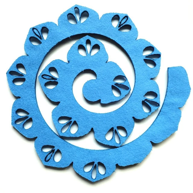 Pannolenci Spiralina Forata Azzurro cucito creativo per decorazioni