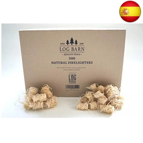 500 encendedores de leña ecológicos Naturales - iniciadores de Fuego por Caja. I