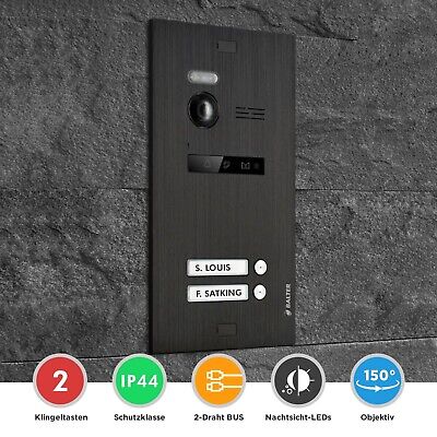Balter Evo Noir Talk + 7 " LCD Vidéo Interphone pour Porte Kit 2 Maison de 3