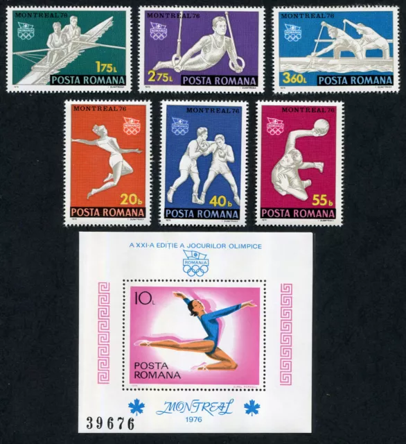 ROMANIA 1976 Olympic Games, SET of 6 + MINI SHEET, MINT Never Hinged