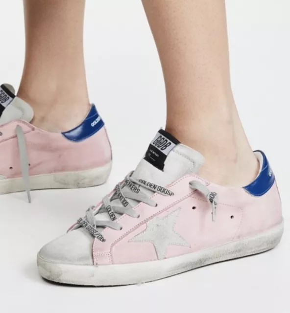 Golden Goose DB Superstar Sneaker in Pink Nubuck/Grey Star  Made in Italy sz 38