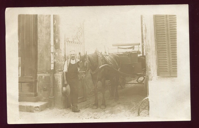 cpa photo card. coupling. carriage