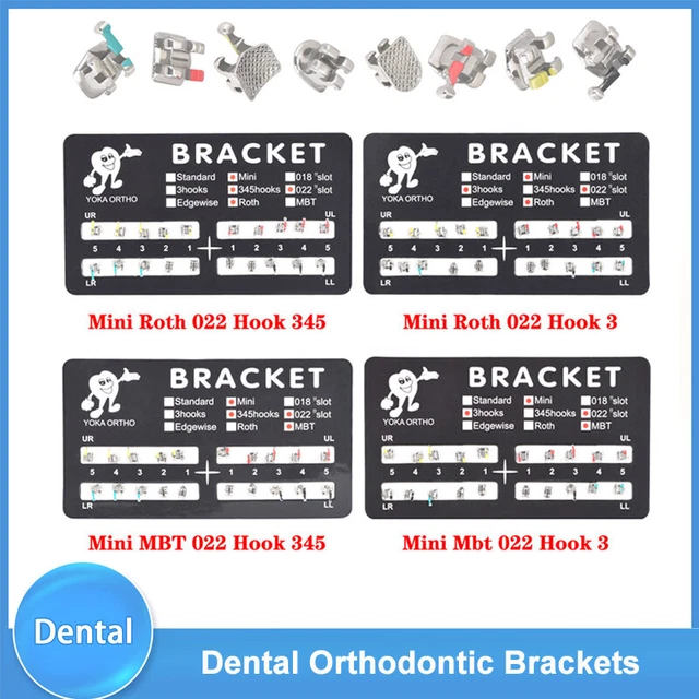 20pcs/pack Dental Orthodontic Brackets Braces Mini Roth MBT Slot.022 3 4 5 Hook