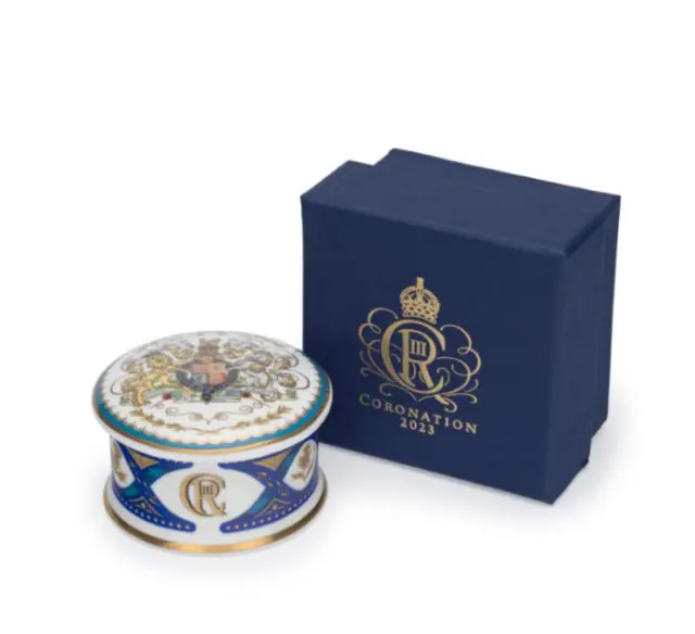 Royal Collection Trust King Charles III Coronation Pillbox Blue White New 2023