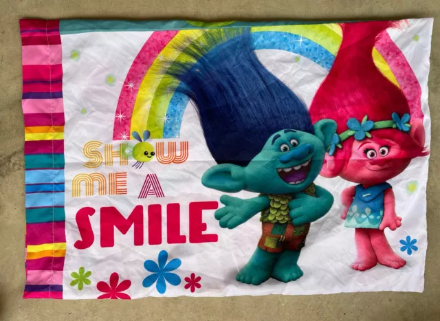 Trolls Show Me A Smile Movie Kids Standard Pillowcase DreamWorks A7