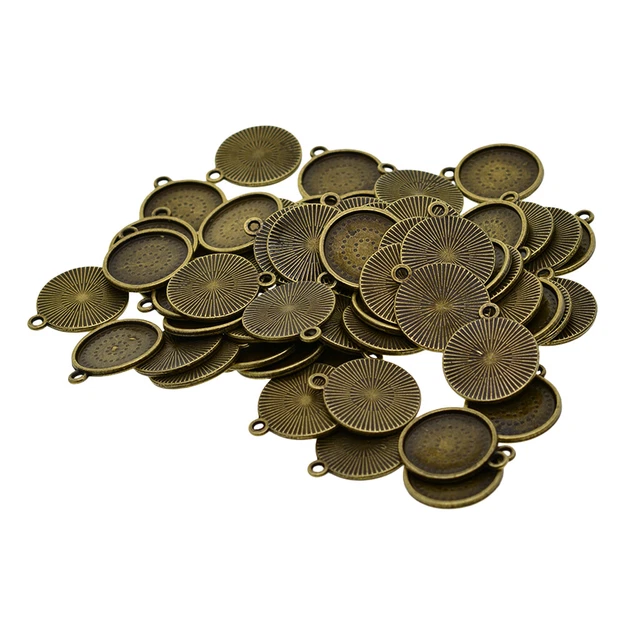 50 Stücke 16mm Runde Charms Anhänger Rohlinge Fassungen für Cabochons