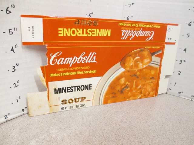 CAMPBELL'S 1976 MINESTRONE soup vintage frozen food box TV dinner