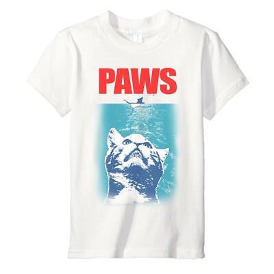 Paws - Shark Film Parody Funny Childrens Unisex Kids T-Shirt - 2-11 Years Old