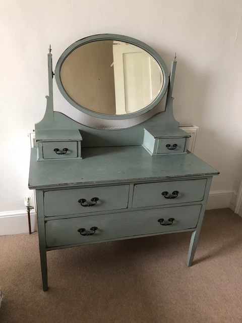 BEAUTIFUL VINTAGE DRESSING table duck egg blue 53.00 - PicClick UK