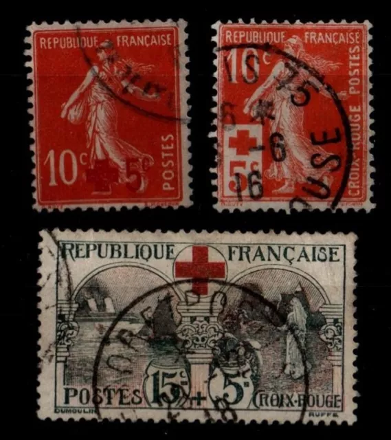 Les ANNÉES 1914 + 1918 complètes, Oblitérés = Cote 80 € / Lot Timbres France