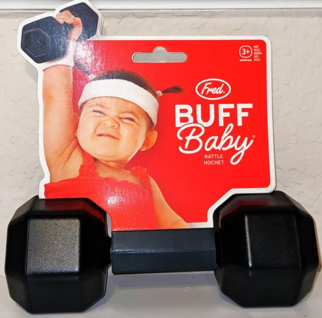 Fred & Friends Buff Baby Dumbbell Rattle Model 24487775