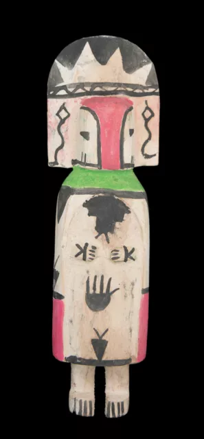 Antica Piccolo Bambola Stile Hopi Hemis Kachina Nativi Americani 26 CM 11