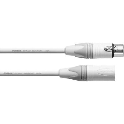 Cordial CXM5FM-SNOW - Câble microphone XLR mâle - XLR femelle Neutrik 5 m blanc