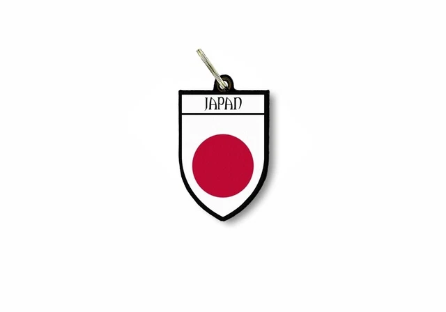Porte-clés Doré – Charmant International – Miniature En Métal – Fabriqué Au Japon