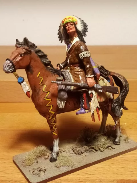 SABAKO61 Sabako 2021 Indianer zu Pferd Figuren Umbau Unikat Elastolin Massefigur