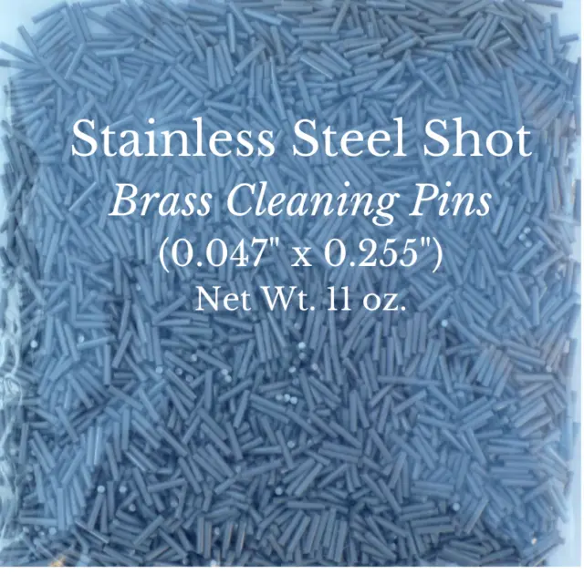 Stainless Steel Shot for cleaning,burnishing Brass Casings  (Pins .047" x .255")