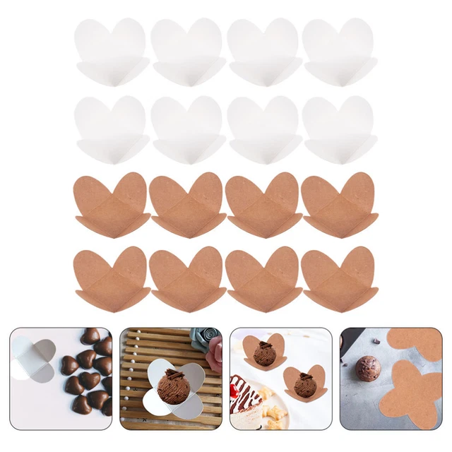 100 piezas bandeja de papel Kraft bandejas de papel trufa bandeja de papel Kraft bandeja para pasteles chocolate