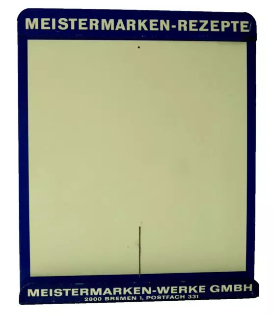 Altes Blechschild Wand Tafel Schild Meistermarken Rezepte Magnettafel ? Bäckerei