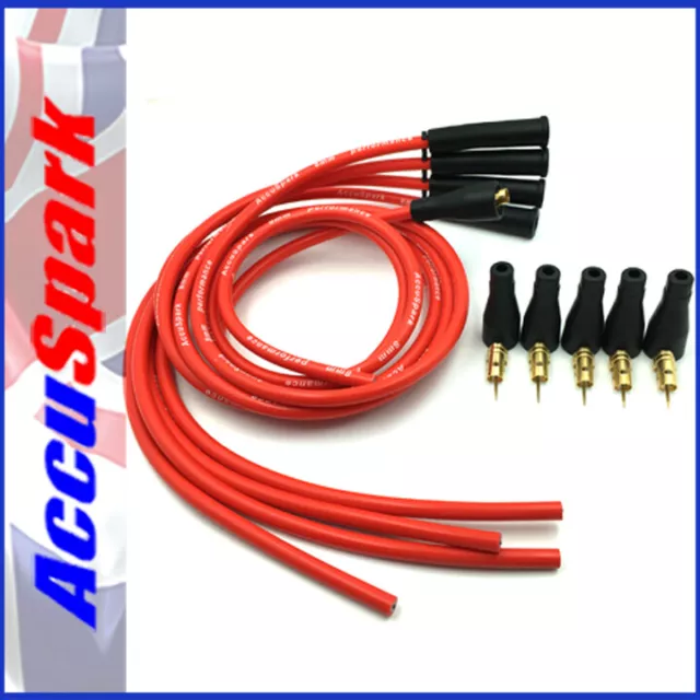 AccuSpark CTL 8mm High Performance Silicone Red HT Leads For  4cyl Cars