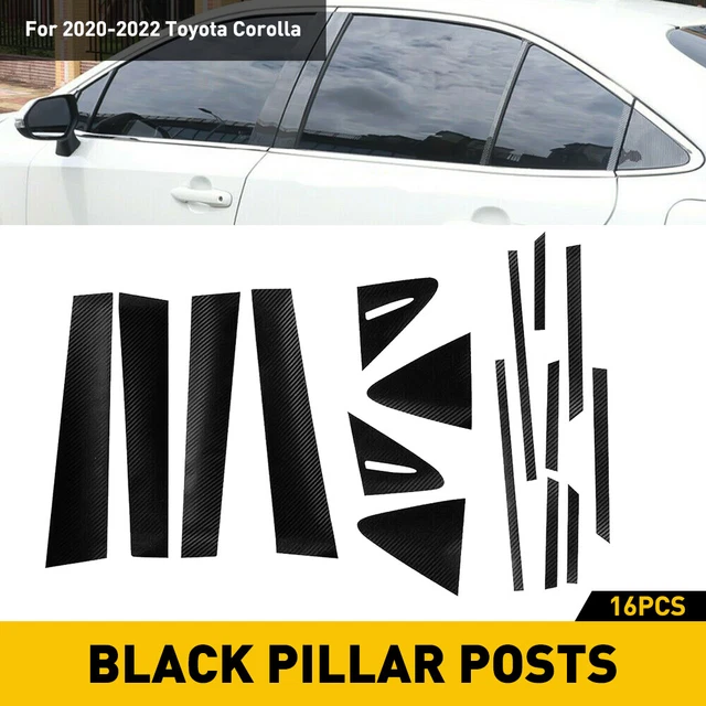 16pcs Door Pillar Post Trim Cover Sticker For Toyota Corolla Sedan Carbon Fiber