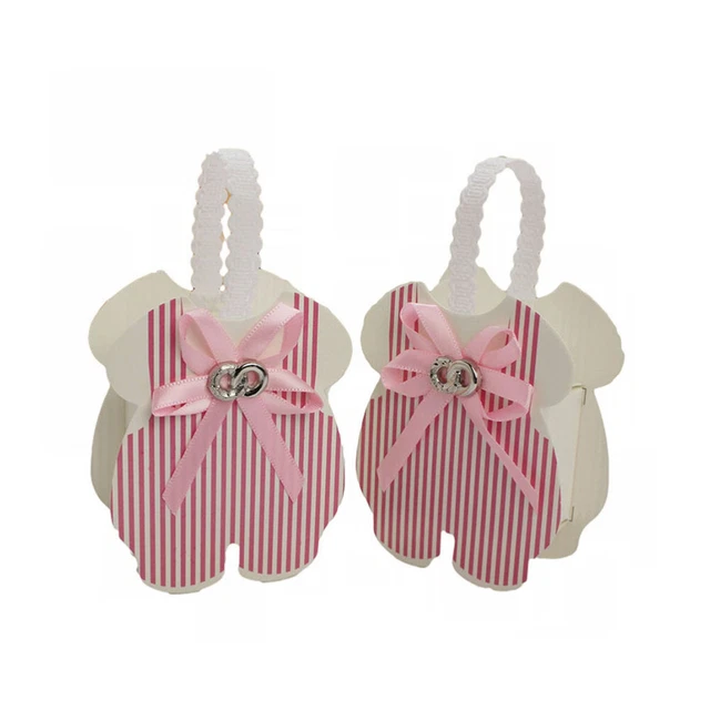 12 pcs boîte de chocolat baby shower sacs en papier boîtes à friandises noeud 2