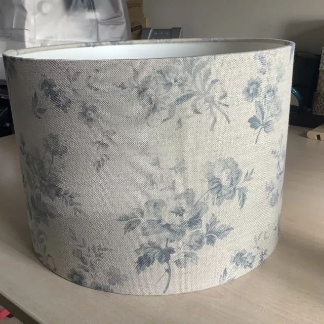 Handmade Meg Morton Linen Cylinder / Drum Lampshade 30 cm wide