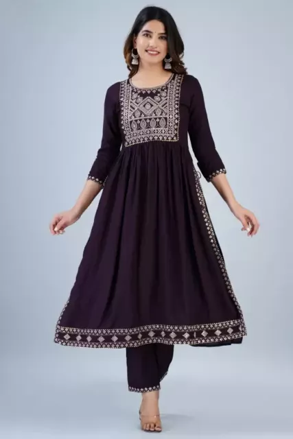 Indian Designer Beautiful Kurti Pant Set Traditional Women's Kurta Pajama Dress