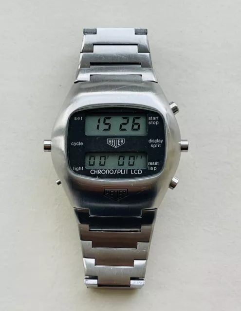 Vintage & Original 1977 Heuer Chronosplit Men’s Old LCD RARE Digital Watch!