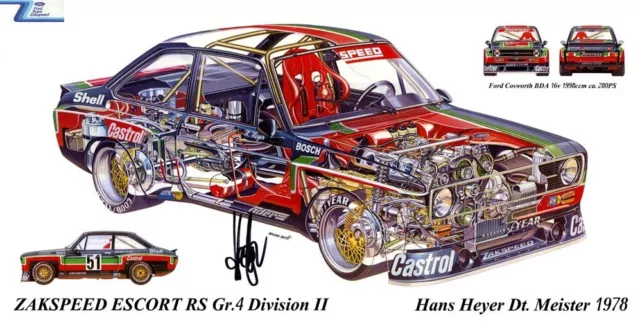 Ford Escort Zakspeed RS Mk1 Rally Poster Market Sales Brochure A3 (Poster Only)