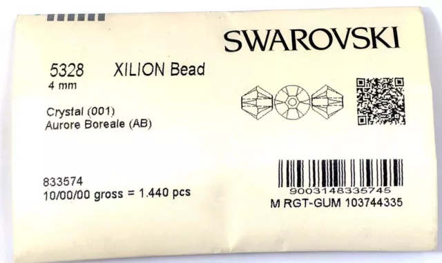 1440 Wholesale Swarovski Crystal Bicone 5328 4mm FactoryPack Crystal AB JCE11 21