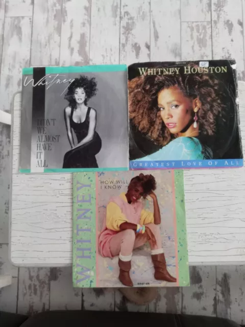 Whitney Houston 7inch x 3, Didn't We Almost Have It All, Greatest Love.. How Wil