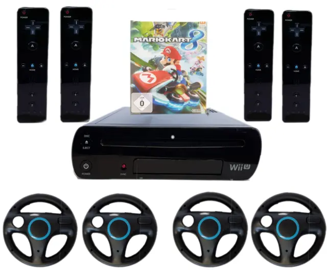 Nintendo Wii U Konsole mit Mario Kart 8 Remote Controller Lenkrad Auswahl