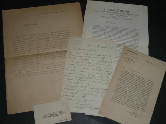 Angelo De Gubernatis - Lettre autographe signée et divers documents 1886